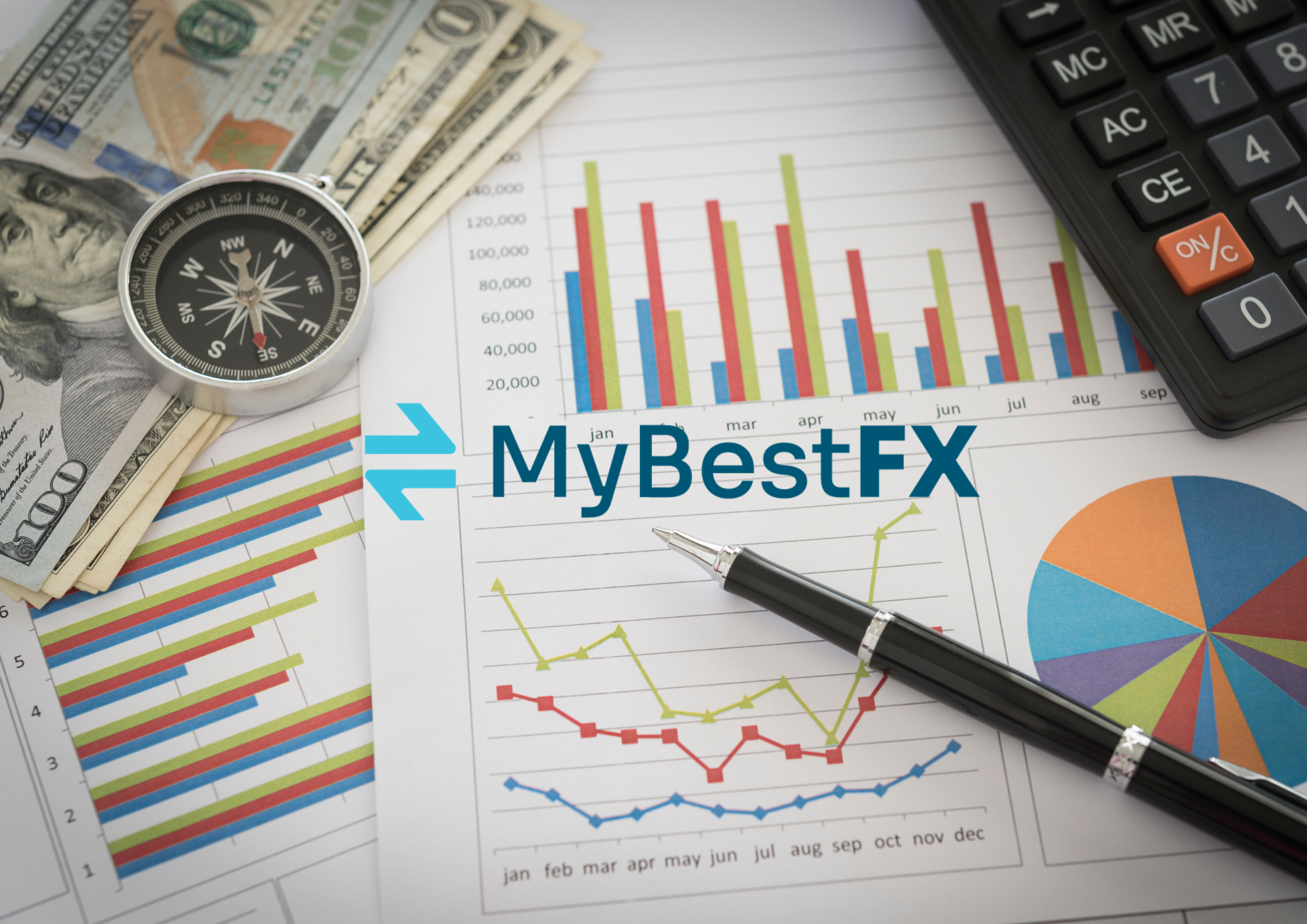 Calculator and financial graphics symbolising Swiss 2nd Pillar (LPP) retirement planning for travailleurs frontaliers, showing projections of future income and savings optimisation.