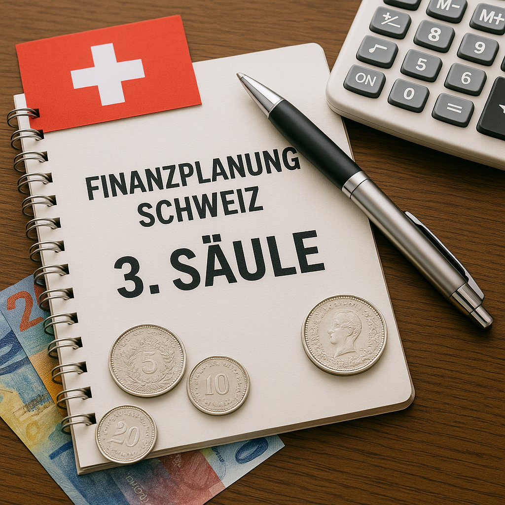Image representing the financial planning of a cross-border worker: calculations, graphs and savings objectives to prepare for retirement and optimize the 3rd pillar.